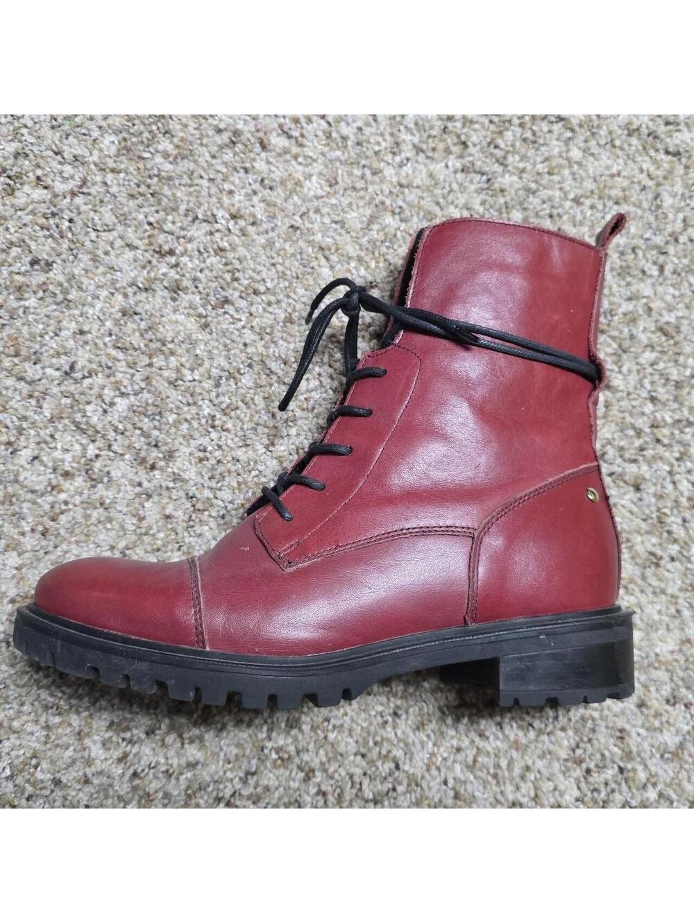 Women's Red and Burgundy Boot